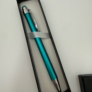 Teal Metallic Stylus Pen, boxed
